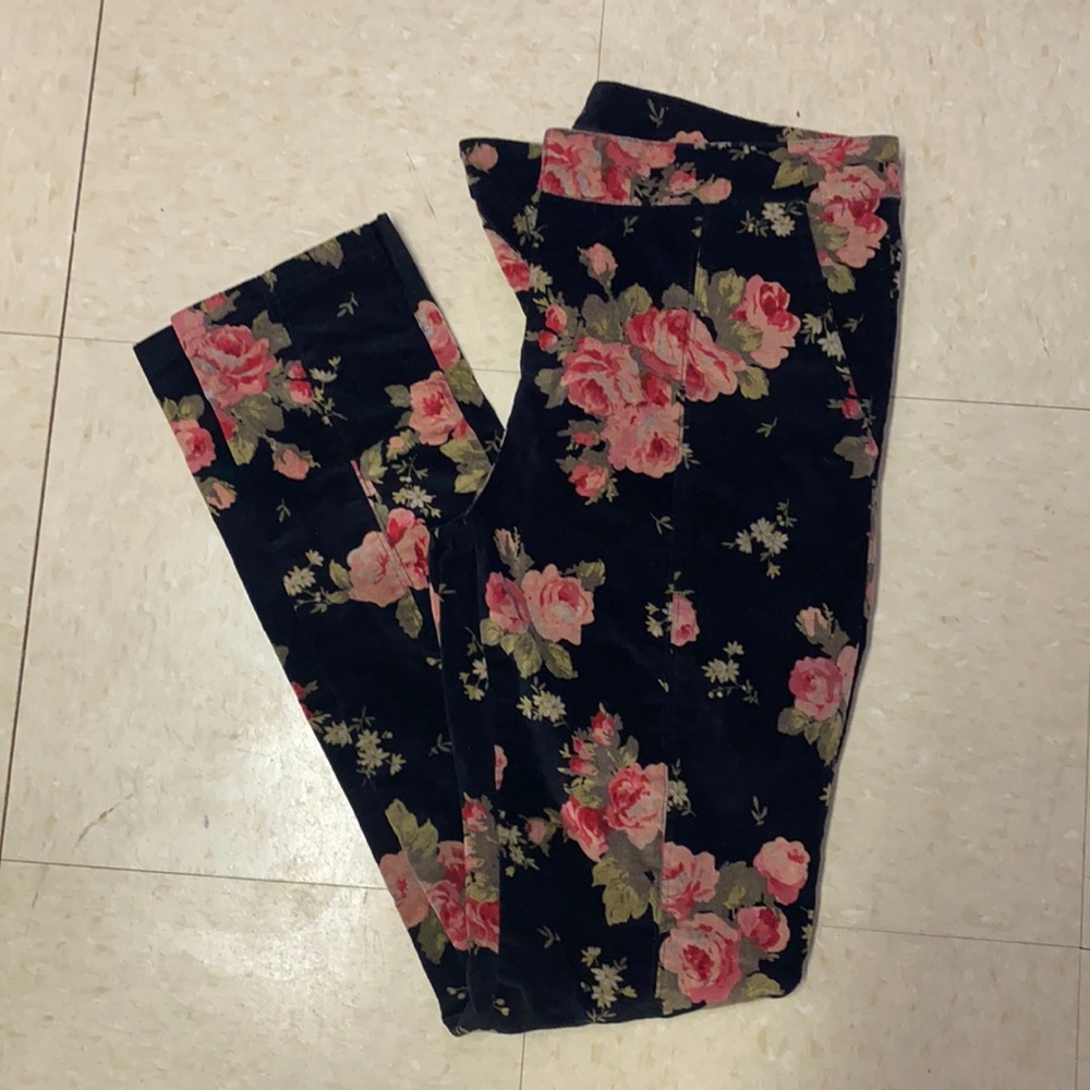 Floral Velvet Pants